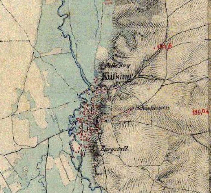 Historische Karte Kissing