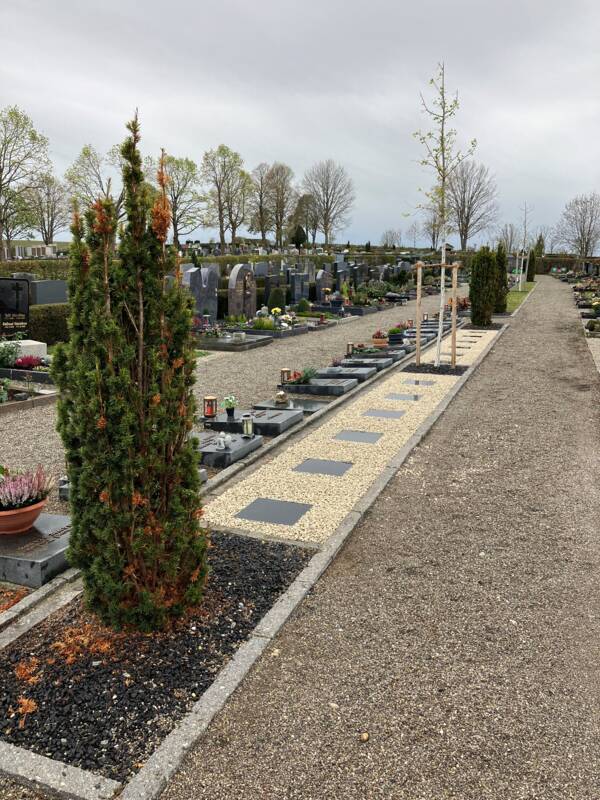 Bild neue Urnenerdröhren auf dem Kissinger Friedhof