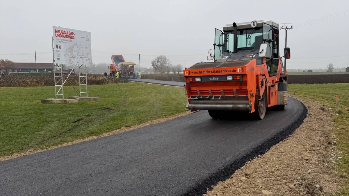 Asphaltierarbeiten – Radwegneubau Kissing–Hörnmannsberg