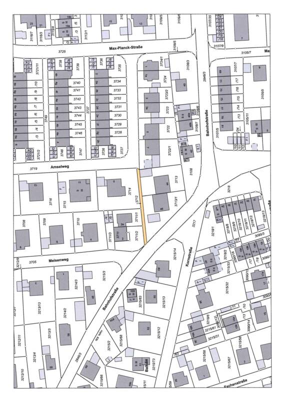 Plan zu Vollzug des Bayerischen Straßen- und Wegegesetzes; Widmung zum Gehweg