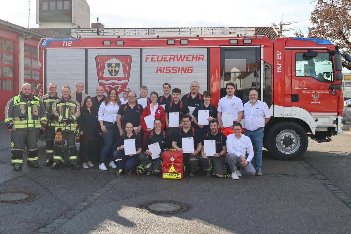 Sanitätsausbildung bei der Feuerwehr Kissing